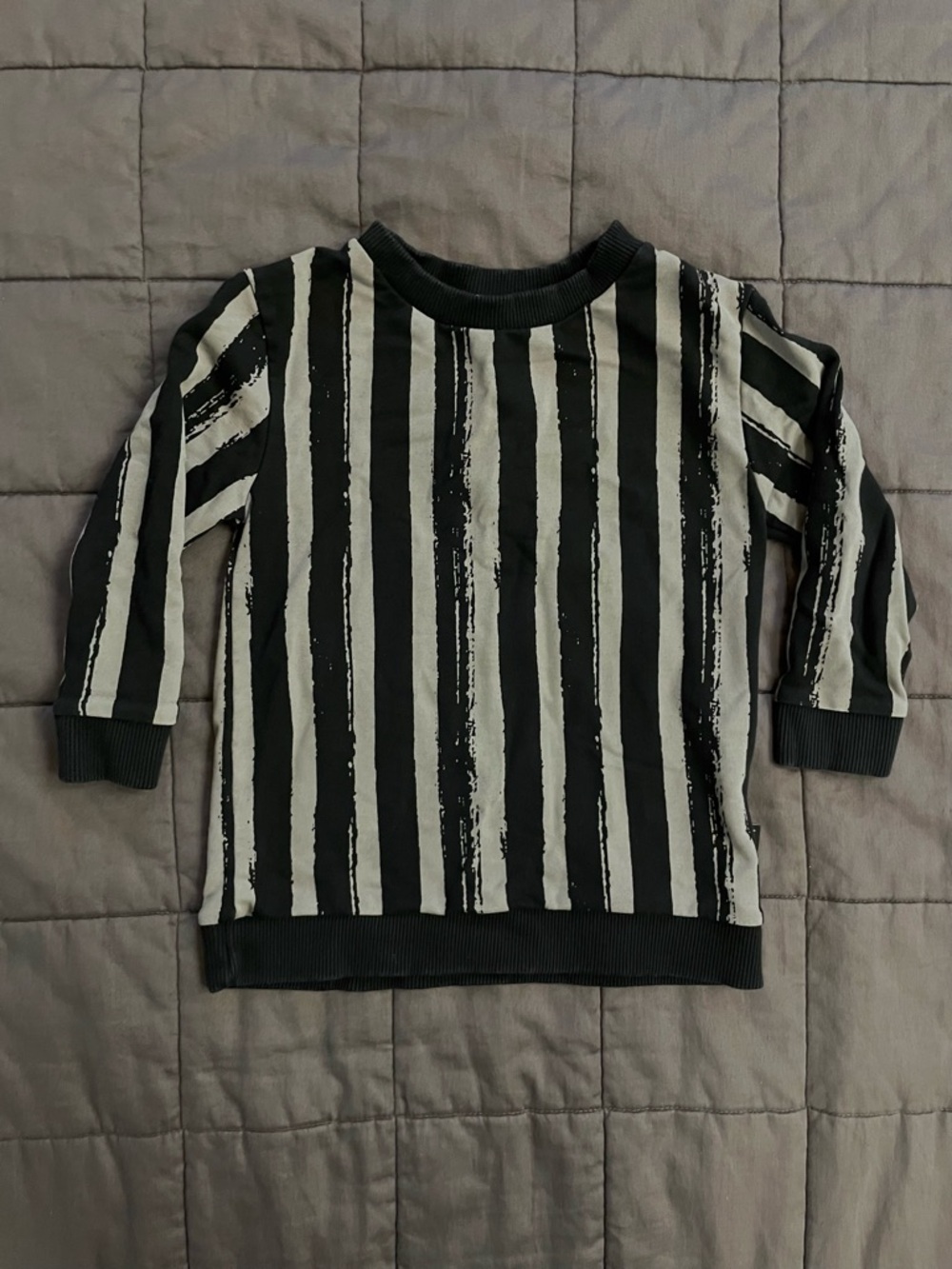 Moi Black & Gray Brush Stripe Kids Sweatshirt